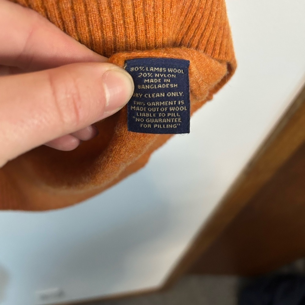 U.S. Polo Assn. Men's V-Neck Orange Sweater Vest - Picture 5 of 5